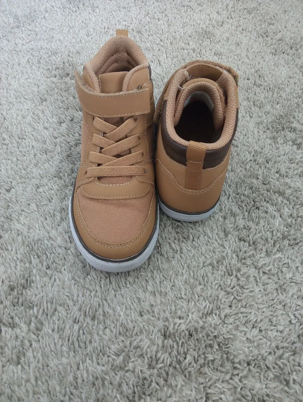 Toddler Boy High-Top Casual Sneakers - Tan Size 13.